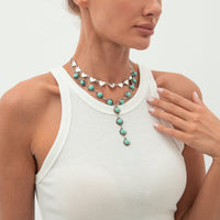 Thumbnail for Bohemia 2pcs Turquoise Heart Chain Y Necklace Set - ArtGalleryZen