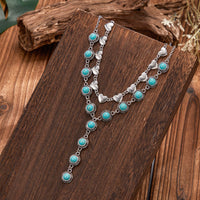 Thumbnail for Bohemia 2pcs Turquoise Heart Chain Y Necklace Set - ArtGalleryZen