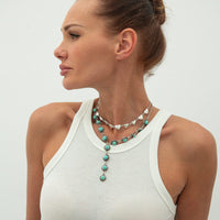 Thumbnail for Bohemia 2pcs Turquoise Heart Chain Y Necklace Set - ArtGalleryZen