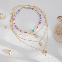 Thumbnail for Bohemia 2pcs Turtle Shell Coconut Tree Flower Pendant Polymer Clay Necklace Set - ArtGalleryZen