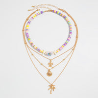 Thumbnail for Bohemia 2pcs Turtle Shell Coconut Tree Flower Pendant Polymer Clay Necklace Set - ArtGalleryZen