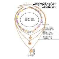 Thumbnail for Bohemia 2pcs Turtle Shell Coconut Tree Flower Pendant Polymer Clay Necklace Set - ArtGalleryZen