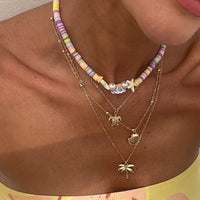 Thumbnail for Bohemia 2pcs Turtle Shell Coconut Tree Flower Pendant Polymer Clay Necklace Set