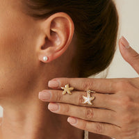 Thumbnail for Bohemia 3 Pairs Pearl Enamel Shell Starfish Dangle Earrings Set - ArtGalleryZen