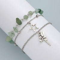 Thumbnail for Bohemia 3 Pieces Elf Star Charm Turquoise Anklet Set - ArtGalleryZen