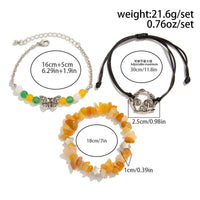 Thumbnail for Bohemia 3pcs Butterfly Mushroom Charm Turquoise Stone Bracelet Set - ArtGalleryZen