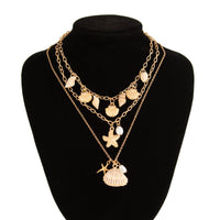 Thumbnail for Bohemia 3pcs Conch Shell Starfish Pearl Pendant Necklace Set