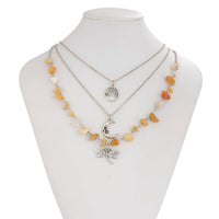 Thumbnail for Bohemia 3Pcs Dragonfly Moon Tree Pendant Turquoise Stone Necklace Set - ArtGalleryZen