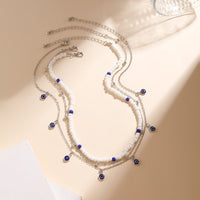 Thumbnail for Bohemia 3pcs Evil Eye Tassel Seed Bead Chain Necklace Set - ArtGalleryZen