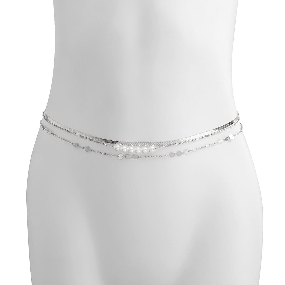 Bohemia 3Pcs Layered Herringbone Pearl Belly Chain Set - ArtGalleryZen