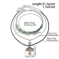 Thumbnail for Bohemia 3Pcs Mushroom Star Pendant Turquoise Stone Necklace Set - ArtGalleryZen