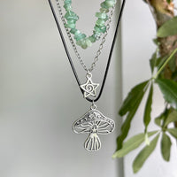 Thumbnail for Bohemia 3Pcs Mushroom Star Pendant Turquoise Stone Necklace Set - ArtGalleryZen