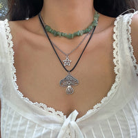 Thumbnail for Bohemia 3Pcs Mushroom Star Pendant Turquoise Stone Necklace Set