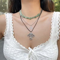 Thumbnail for Bohemia 3Pcs Mushroom Star Pendant Turquoise Stone Necklace Set