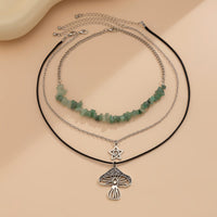 Thumbnail for Bohemia 3Pcs Mushroom Star Pendant Turquoise Stone Necklace Set