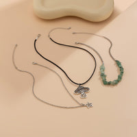 Thumbnail for Bohemia 3Pcs Mushroom Star Pendant Turquoise Stone Necklace Set