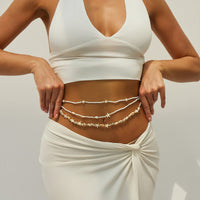 Thumbnail for Bohemia 3pcs Pearl Conch Starfish Seed Beaded Waist Chain Set - ArtGalleryZen
