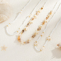 Thumbnail for Bohemia 3pcs Pearl Conch Starfish Seed Beaded Waist Chain Set - ArtGalleryZen