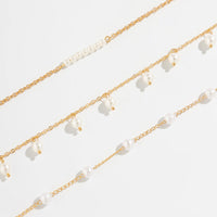 Thumbnail for Bohemia 3Pcs Stackable Pearl Anklet Set