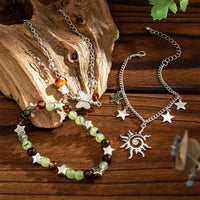 Thumbnail for Bohemia 3pcs Sun Star Mushroom Charm Glass Beaded Bracelet Set - ArtGalleryZen