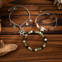Thumbnail for Bohemia 3pcs Sun Star Mushroom Charm Glass Beaded Bracelet Set - ArtGalleryZen