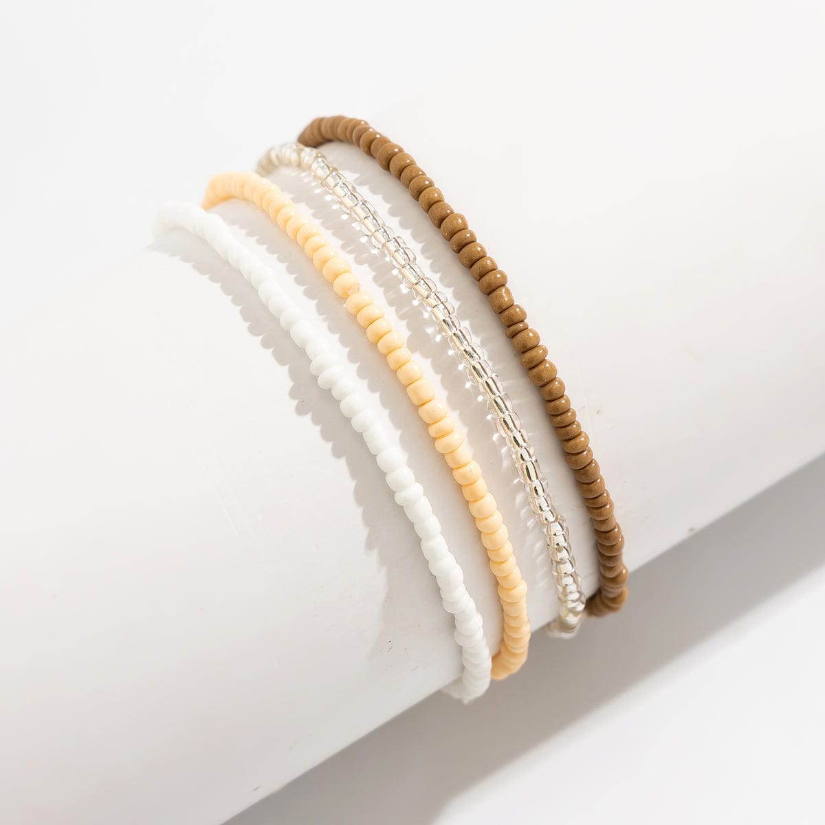 Bohemia 4Pcs Crystal Beaded Stackable Anklet Set - ArtGalleryZen