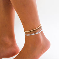 Thumbnail for Bohemia 4Pcs Crystal Beaded Stackable Anklet Set