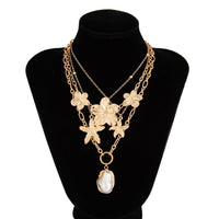 Thumbnail for Bohemia 4pcs Irregular Pearl Flower Starfish Pendant Necklace Set - ArtGalleryZen