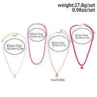 Thumbnail for Bohemia 4pcs Mermaid Shell Enamel Flower Pendant Seed Beaded Necklace Set - ArtGalleryZen