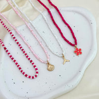 Thumbnail for Bohemia 4pcs Mermaid Shell Enamel Flower Pendant Seed Beaded Necklace Set - ArtGalleryZen