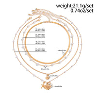 Thumbnail for Bohemia 4pcs Shell Starfish Charm Pearl Snake Chain Necklace Set - ArtGalleryZen