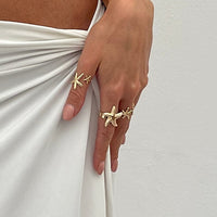 Thumbnail for Bohemia 4pcs Starfish Shell Stackable Open Ring Set - ArtGalleryZen