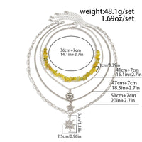 Thumbnail for Bohemia 4pcs Sun Moon Star Pendant Crystal Stone Necklace Set - ArtGalleryZen