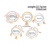 Thumbnail for Bohemia 5pcs Dolphin Conch Starfish Charm Seed Beaded Bracelet Set - ArtGalleryZen