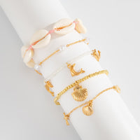 Thumbnail for Bohemia 5pcs Dolphin Conch Starfish Charm Seed Beaded Bracelet Set - ArtGalleryZen