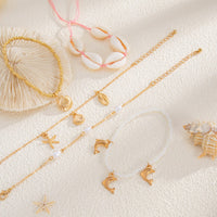Thumbnail for Bohemia 5pcs Dolphin Conch Starfish Charm Seed Beaded Bracelet Set - ArtGalleryZen