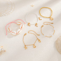 Thumbnail for Bohemia 5pcs Dolphin Conch Starfish Charm Seed Beaded Bracelet Set - ArtGalleryZen