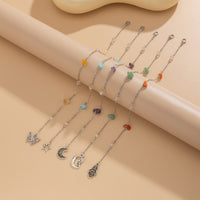 Thumbnail for Bohemia 5pcs Moon Star Butterfly Charm Long Crystal Stone Chain Hair Braids Ring Set - ArtGalleryZen