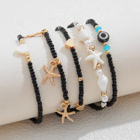 Thumbnail for Bohemia 5Pcs Starfish Charm Conch Pearl Seed Beaded Chain Anklet Set