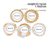 Thumbnail for Bohemia 5pcs Two Tone Irregular Pearl Chain Bracelet Set