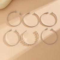 Thumbnail for Bohemia 6pcs  Flower Heart Star Pattern Open Bangle Bracelet Set