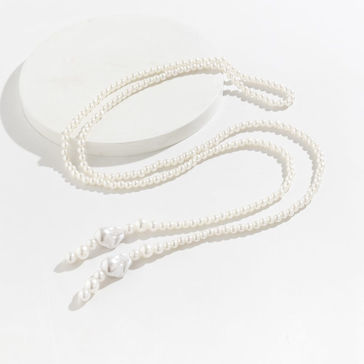 Bohemia Artificial Pearl Long Chain Y Necklace - ArtGalleryZen