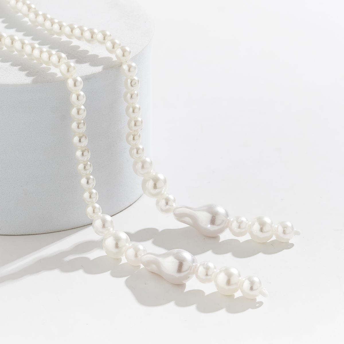 Bohemia Artificial Pearl Long Chain Y Necklace - ArtGalleryZen