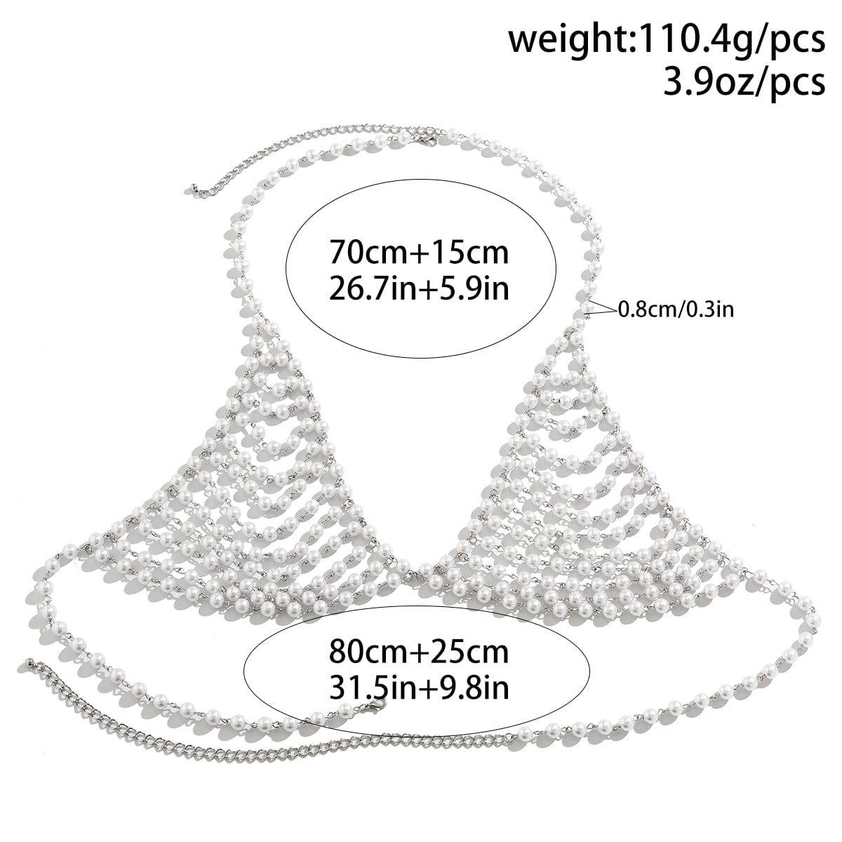 Bohemia Beaded Pearl Backless Body Chain Bra