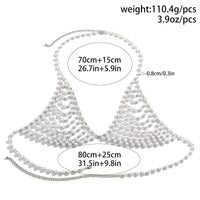 Thumbnail for Bohemia Beaded Pearl Backless Body Chain Bra