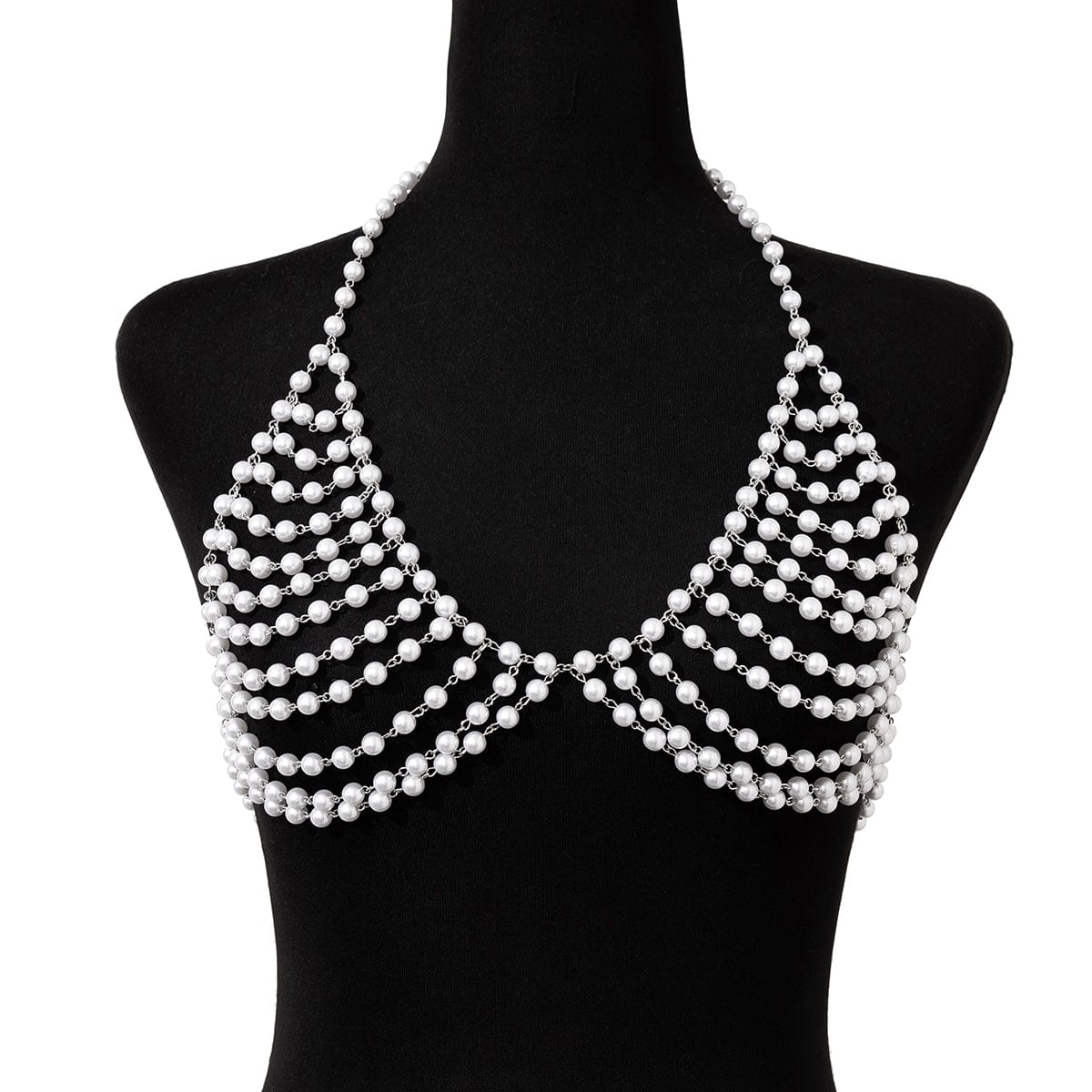 Bohemia Beaded Pearl Backless Body Chain Bra