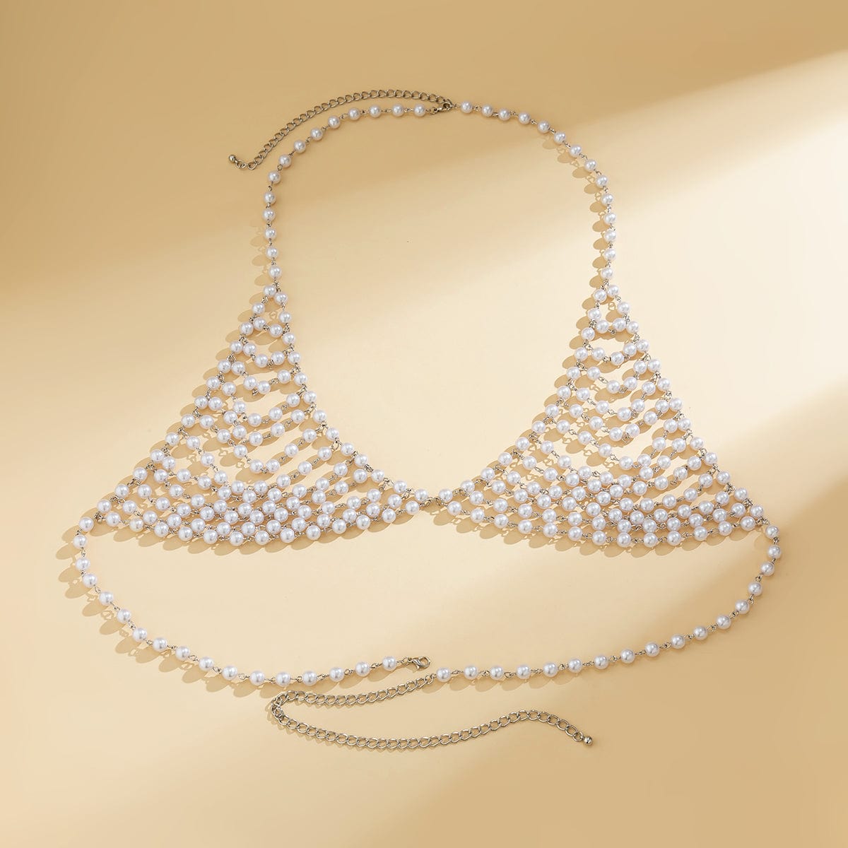 Bohemia Beaded Pearl Backless Body Chain Bra