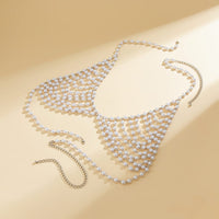 Thumbnail for Bohemia Beaded Pearl Backless Body Chain Bra