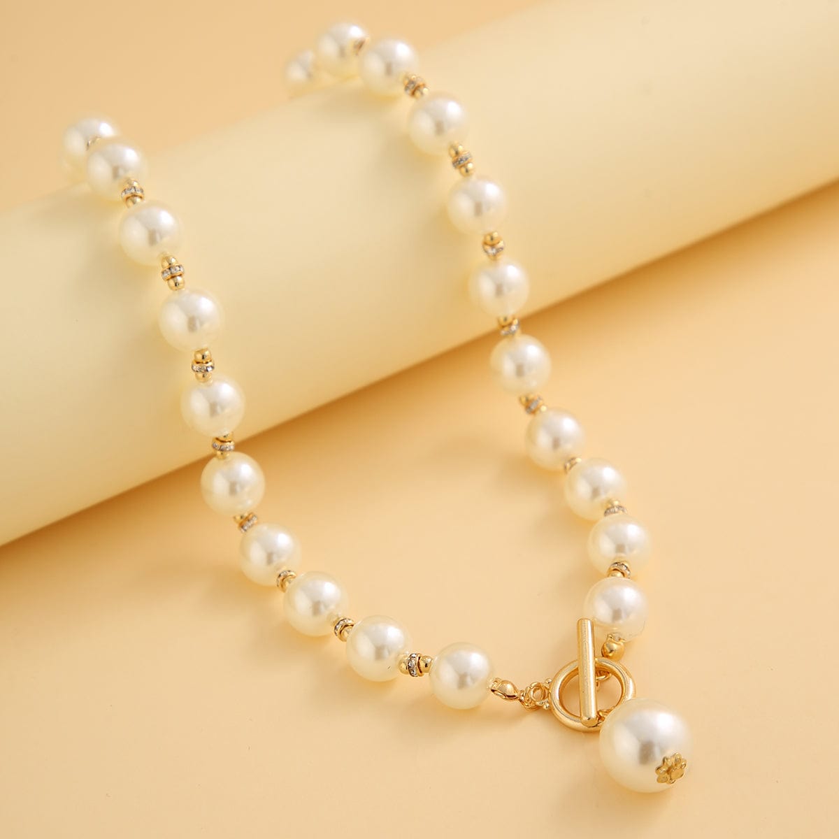 Bohemia Chic Pearl Chain Toggle Clasp Necklace