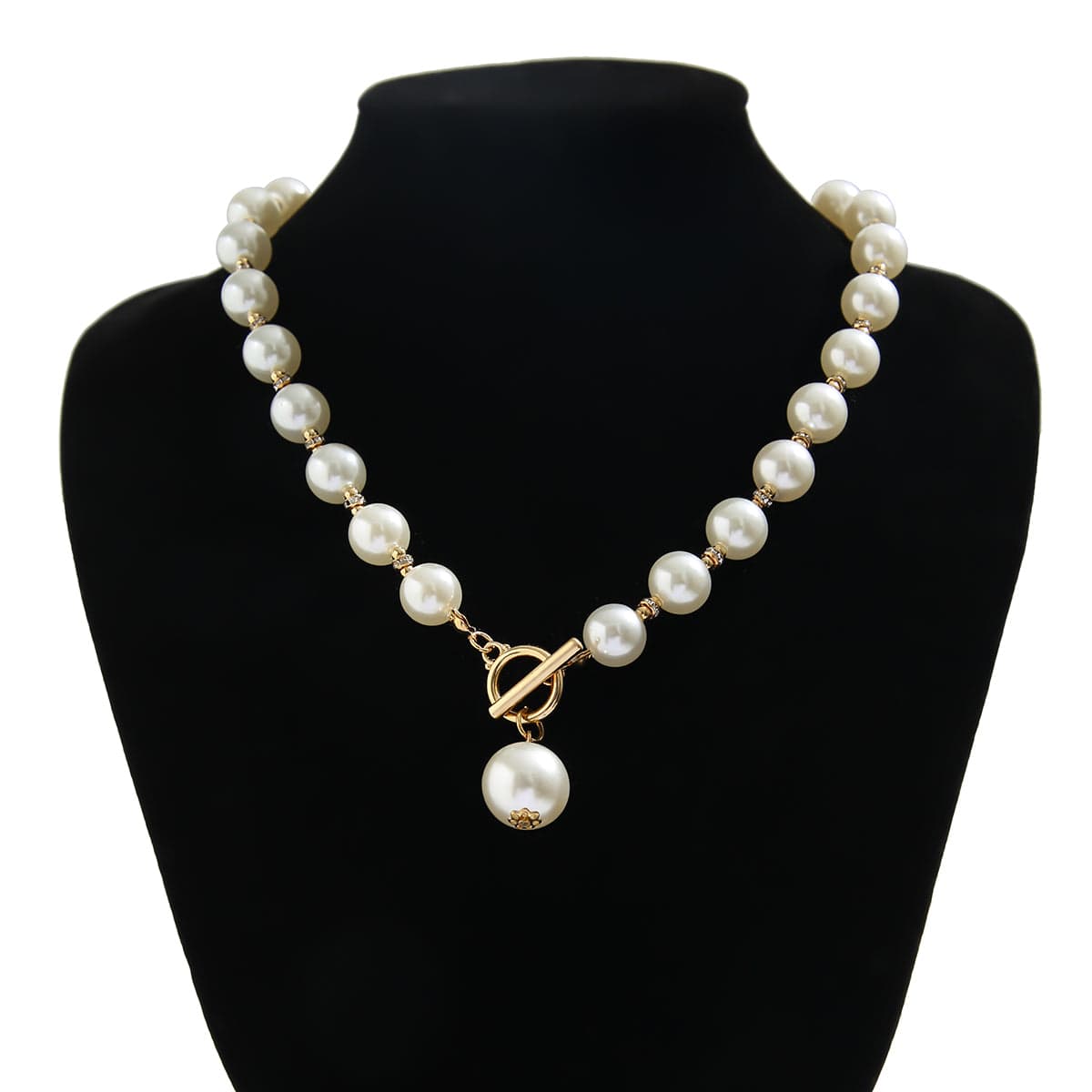 Bohemia Chic Pearl Chain Toggle Clasp Necklace